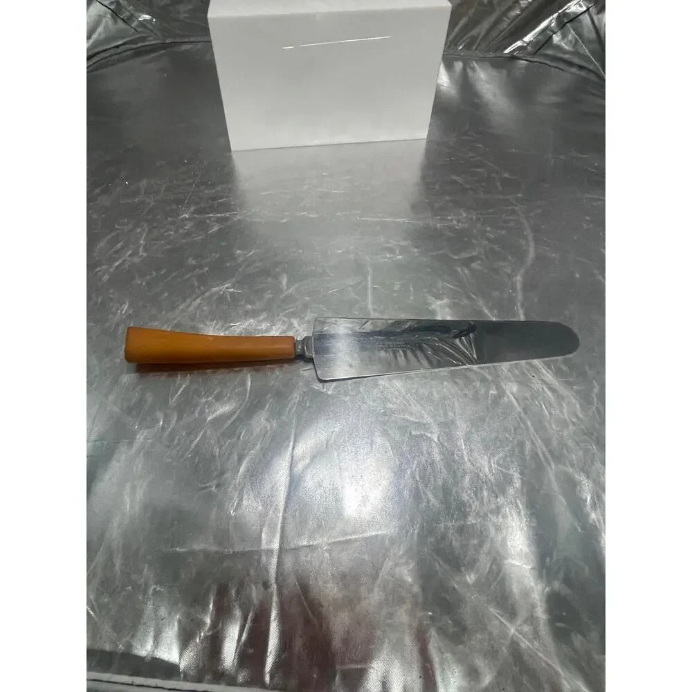 Vintage Yellow Butterscotch Bakelite pastry server spreader utensil Stainless